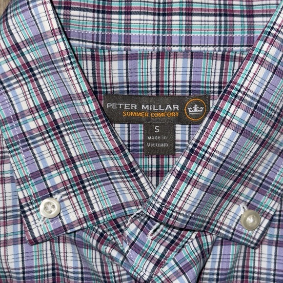 Peter Millar Other - Peter Millar Summer Comfort Long Sleeve Button Down Men's S Pink White Plaid